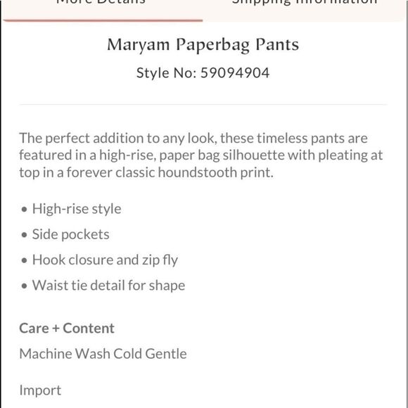 FREE PEOPLE MARYAM HOUNDSTOOTH PAPER-BAG SLACKS - Picture 13 of 14